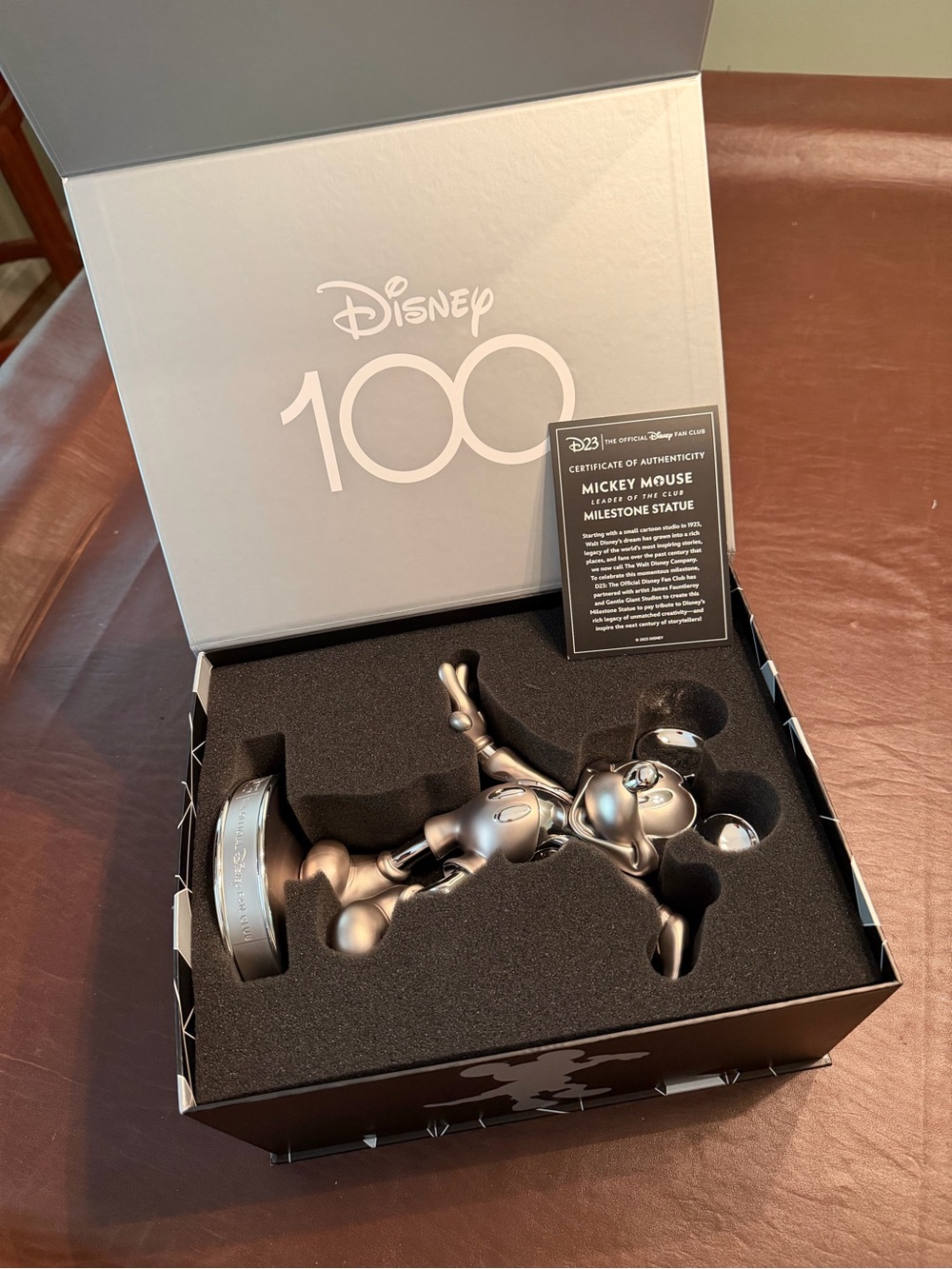 Disney Silver Metallic Mickey Mouse Commemorative Figure